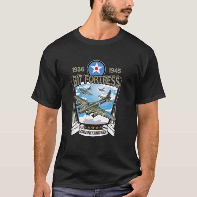Camiseta Bombardero de la Fortaleza Voladora B-17 de Americ (Anverso)