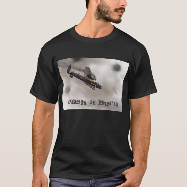 Camiseta Bombardero de Lancaster incendiando (Anverso)