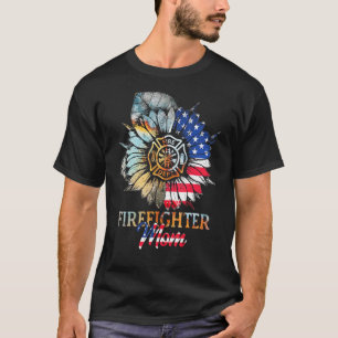 Camiseta Bombardero: Mamá bombero de girasol
