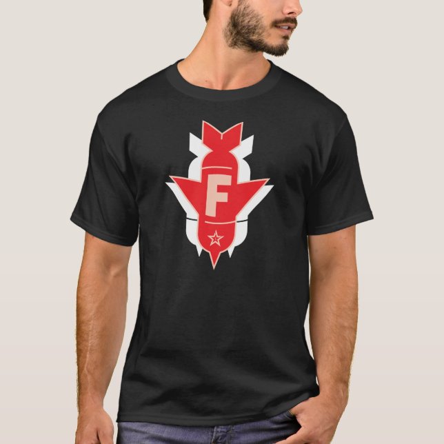 Camiseta Bombas de caída de F - rojo y blanco (Anverso)