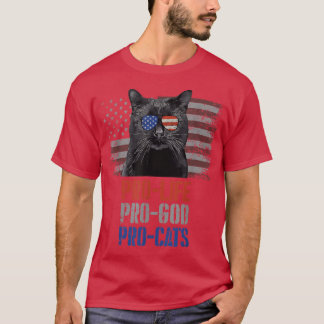 Camiseta Bombay Cat Pro Life Pro God Pro Cats American Flag