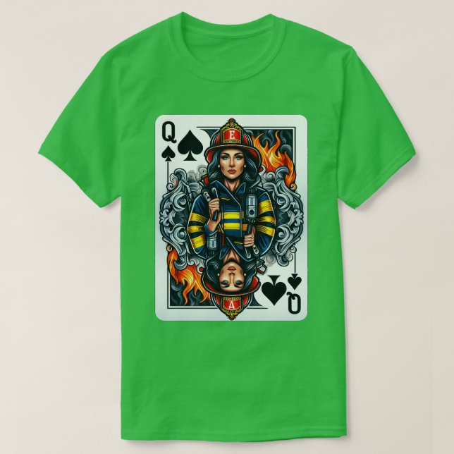 Camiseta Bombera Femenina Jugando A Las Espadas (Diseño del anverso)