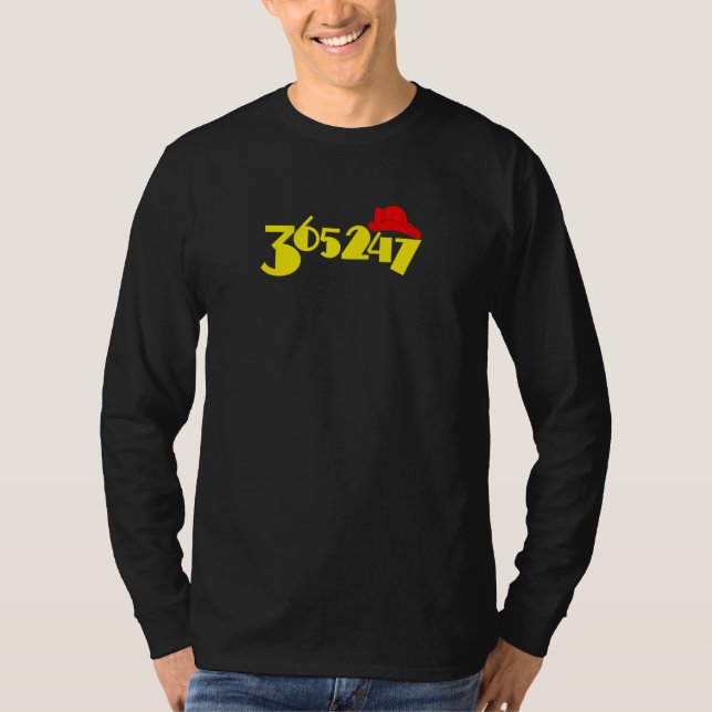 Camiseta Bombero 365247 días/año horas/día/semana (Anverso)