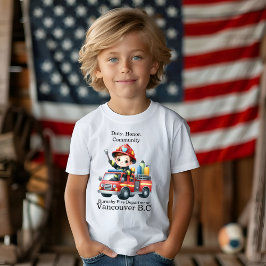 Camiseta Bombero alegre conduciendo un camión de bomberos c