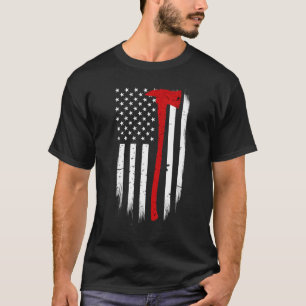 Camiseta Bombero Bandera Estadounidense Ax Soporte Para Bom