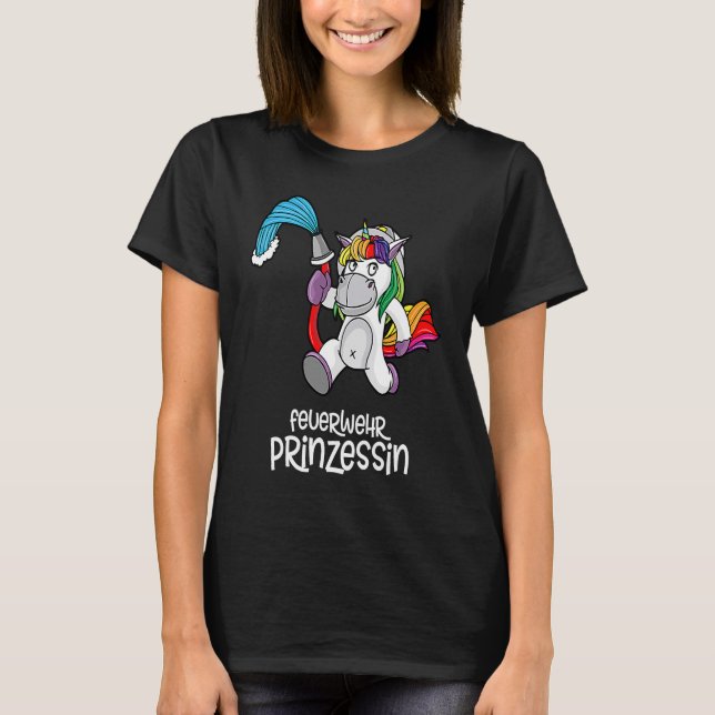 Camiseta Bombero Chica Unicornio (Anverso)