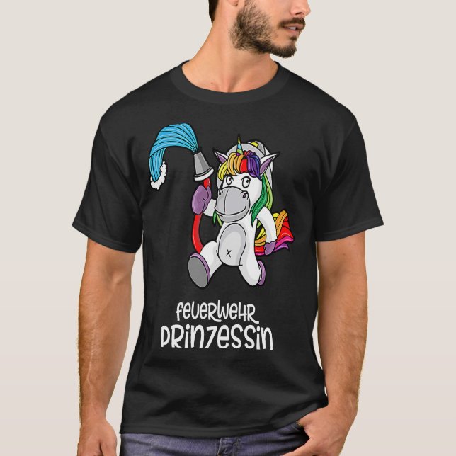Camiseta Bombero Chica Unicornio (Anverso)