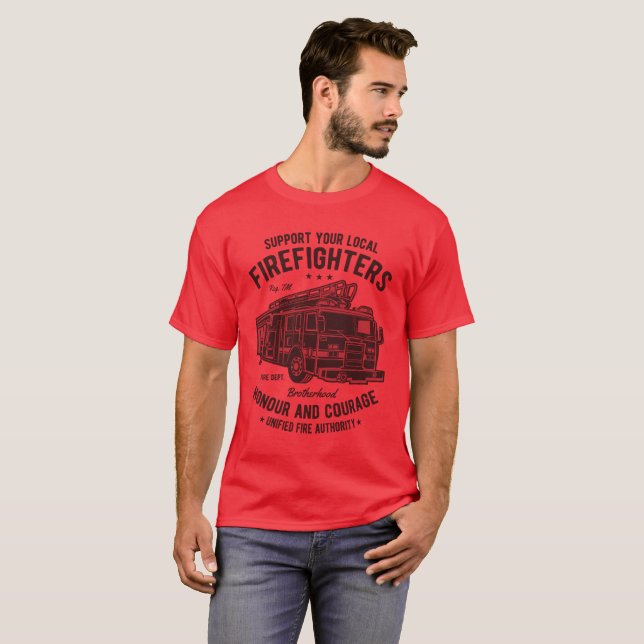 CAMISETA BOMBERO - COCHE DE BOMBEROS (Anverso completo)