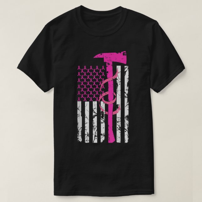 Camiseta Bombero Concienciación sobre el cáncer de mama Ban (Diseño del anverso)