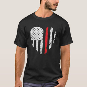Camiseta Bombero Corazón Amor Angustiado Bandera Estados Un