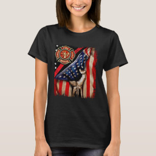 Camiseta Bombero de bandera estadounidense bombero vibra tr