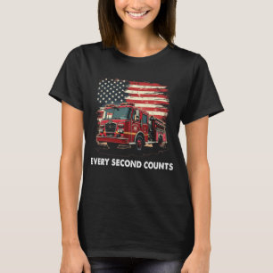 Camiseta Bombero de bandera estadounidense delgada línea ro