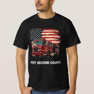 Camiseta Bombero de bandera estadounidense delgada línea ro