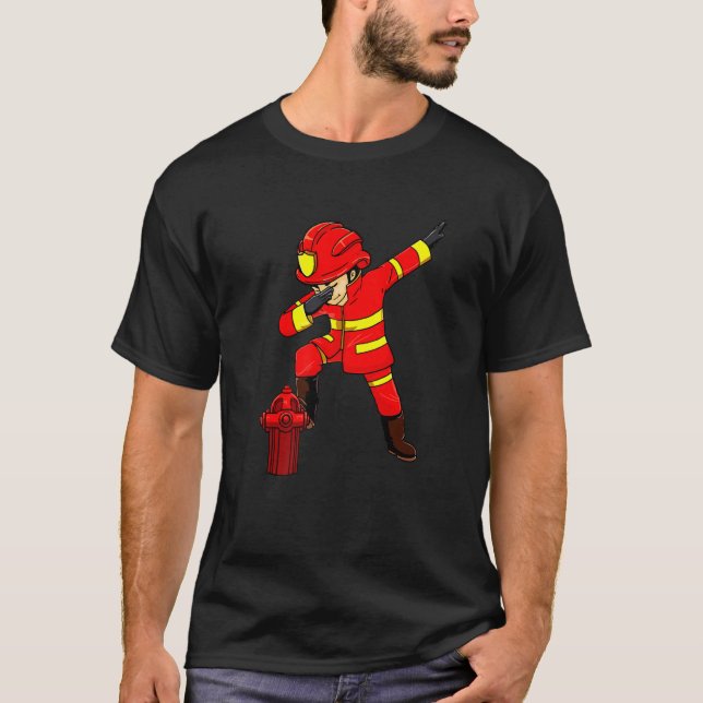 Camiseta Bombero de bombero abusando de Dab Dancing Costume (Anverso)