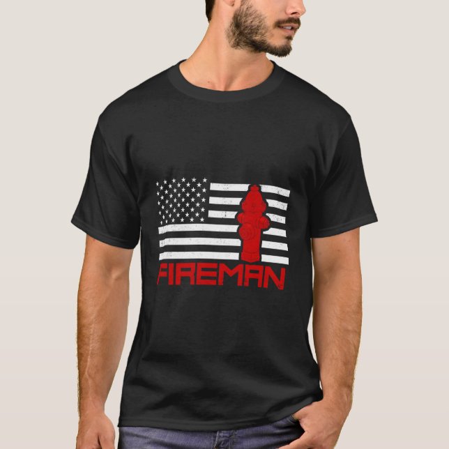Camiseta Bombero de bombero de bandera estadounidense regal (Anverso)