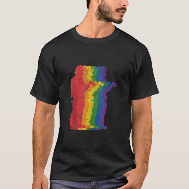 Camiseta Bombero de bombero Orgullo Gay Lluvia partidaria d (Anverso)