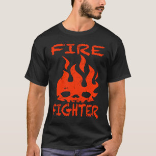Camiseta Bombero de bomberos de cara de incendio llama a la