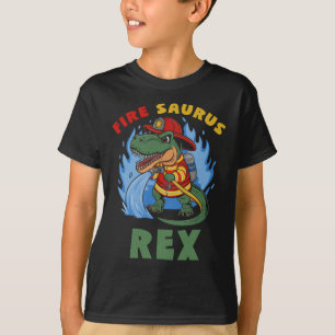 Camiseta Bombero de bomberos Saurus Rex Dinosaurio T Rex