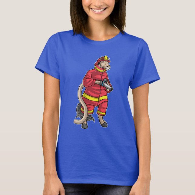 Camiseta Bombero de caballos Manguera de incendios (Anverso)