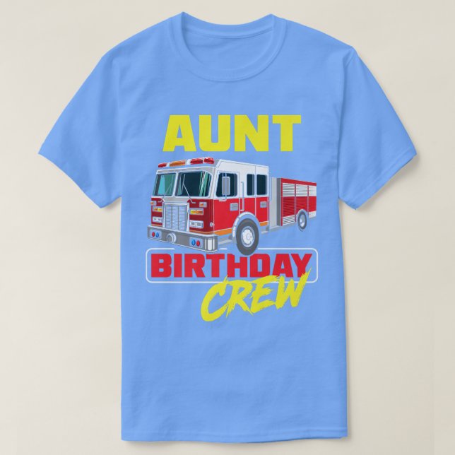 Camiseta Bombero de camión de bomberos de la tía Birthday (Diseño del anverso)