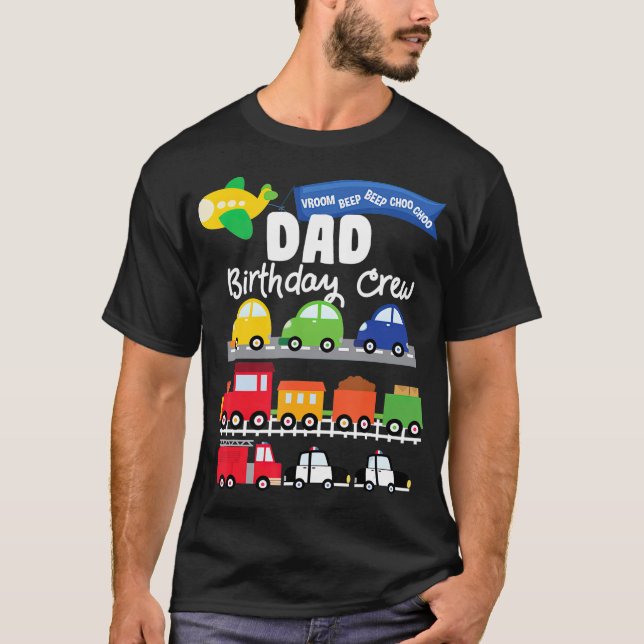 Camiseta Bombero de coches de avión de cumpleaños de transp (Anverso)