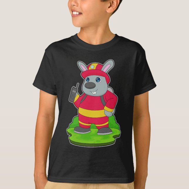 Camiseta Bombero de conejos Departamento de bomberos (Anverso)