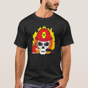 Camiseta Bombero De Cráneo Ax Bombero