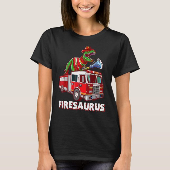 Camiseta Bombero de Firesaurus Saurus Cute Fuego (Anverso)