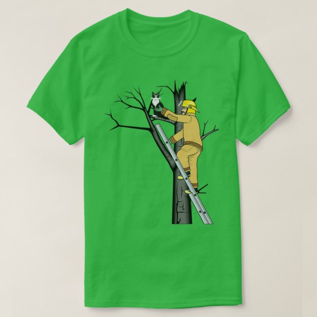 Camiseta Bombero de gato Rescate de Firefirimiento (Diseño del anverso)