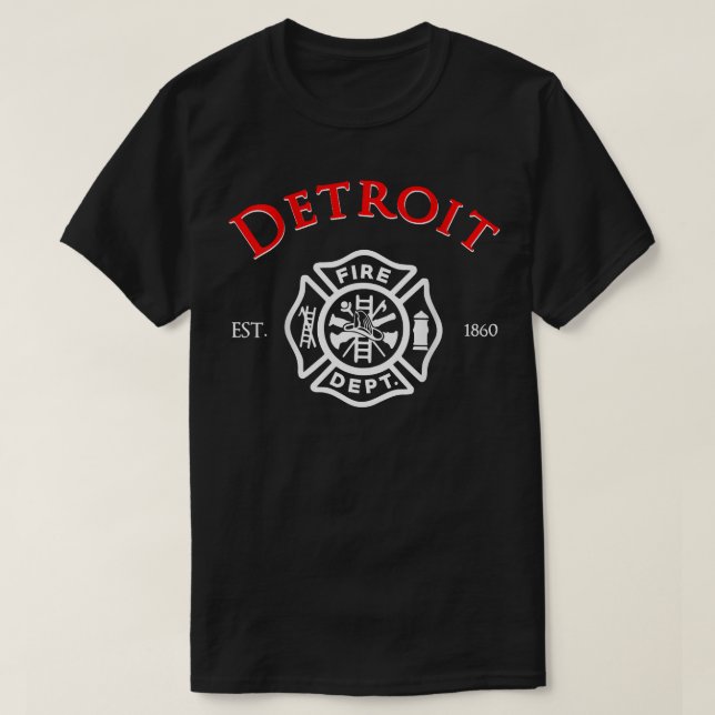 Camiseta Bombero de Michigan, ciudad de Detroit (Diseño del anverso)