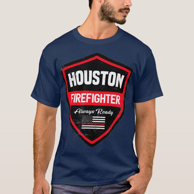 Camiseta Bombero de rescate de Houston, primer respondedor (Anverso)