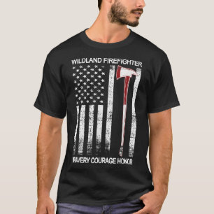 Camiseta Bombero de tierras salvajes Bandera estadounidense