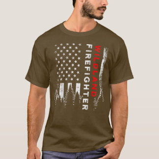 Camiseta Bombero de tierras salvajes Bomberos de la bandera