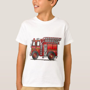 Camiseta Bombero del coche de bomberos de la escalera