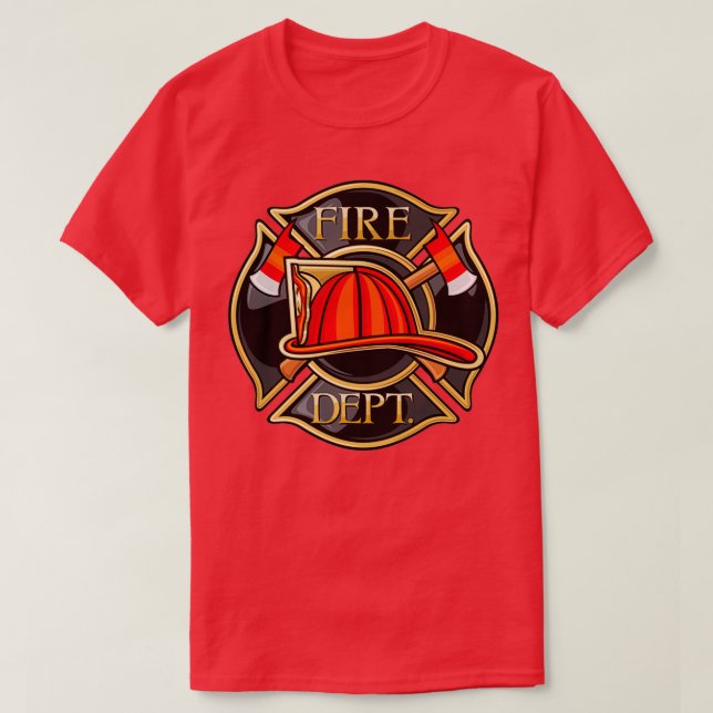 Camiseta Bombero del Departamento de bomberos Cruz maltesa  (Diseño del anverso)