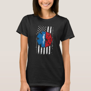 Camiseta Bombero Emt Bandera De Ee. UU. Emt Bombero Ems  2