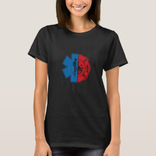 Camiseta Bombero Emt Bandera De Ee. UU. Emt Bombero Ems 3