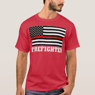 Camiseta Bombero estadounidense incendia bomberoBandera est