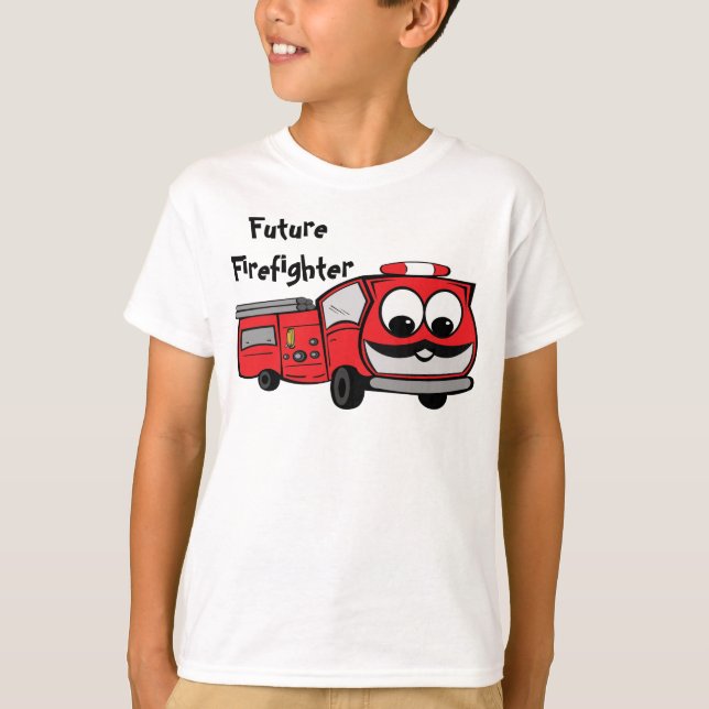 Camiseta Bombero futuro - coche de bomberos (Anverso)