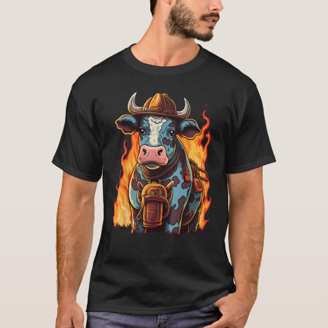 Camiseta Bombero Ganadero en Vaca Bombera (Anverso)