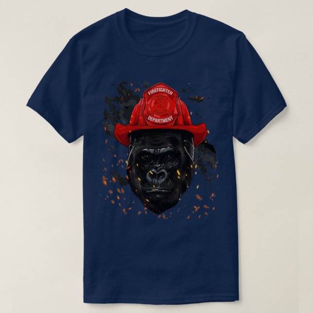 Camiseta Bombero Gorilla Ape Fire Department Mo (Diseño del anverso)