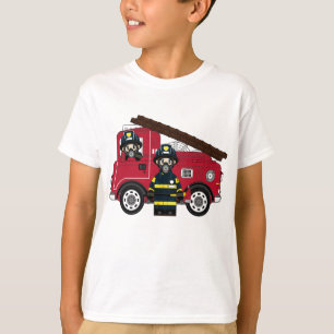Camiseta Bombero lindo del dibujo animado