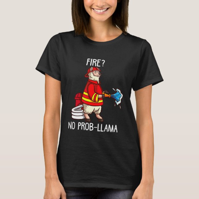 Camiseta Bombero Llama Alpaca Kids Para Bomberos (Anverso)