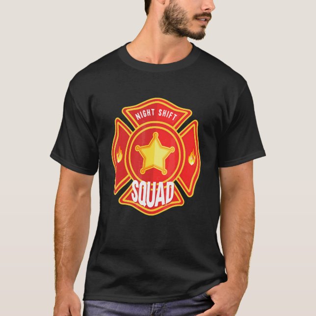 Camiseta Bombero Lucha contra incendios Bombero  Turno de n (Anverso)