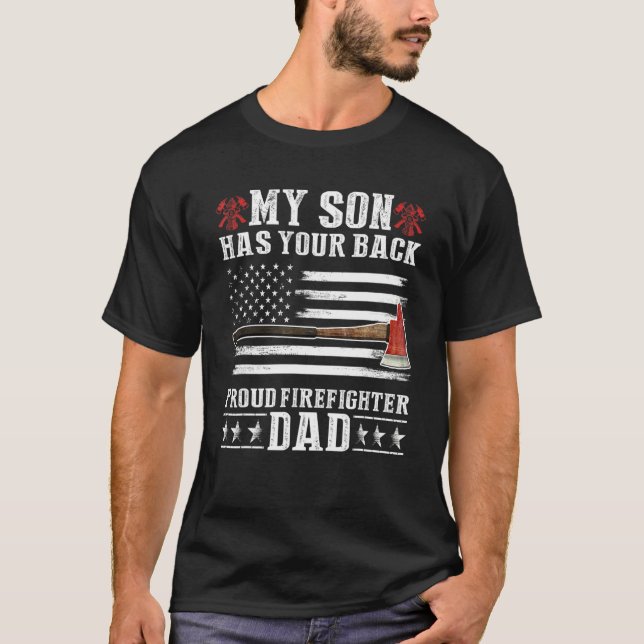 Camiseta Bombero Mi Hijo Tiene A Tu Orgulloso Padre Bombero (Anverso)