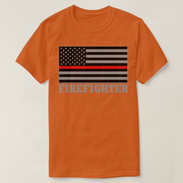Camiseta Bombero norteamericano bombero y bombero, línea ro (Diseño del anverso)