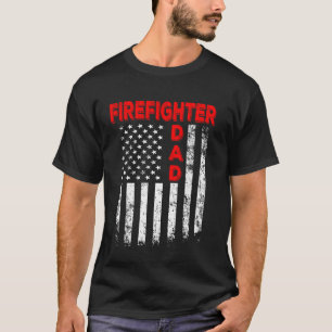 Camiseta Bombero Papá Bandera de América Día del Padre Vint