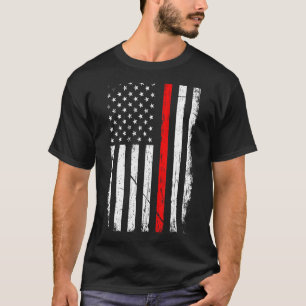 Camiseta Bombero Patriótico Norteamericano Bandera Fuego