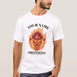 Camiseta Bombero Personalizado Fénix Llama Calavera Renacim