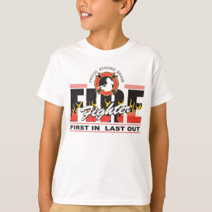Camiseta Bombero primero adentro, por último hacia fuera